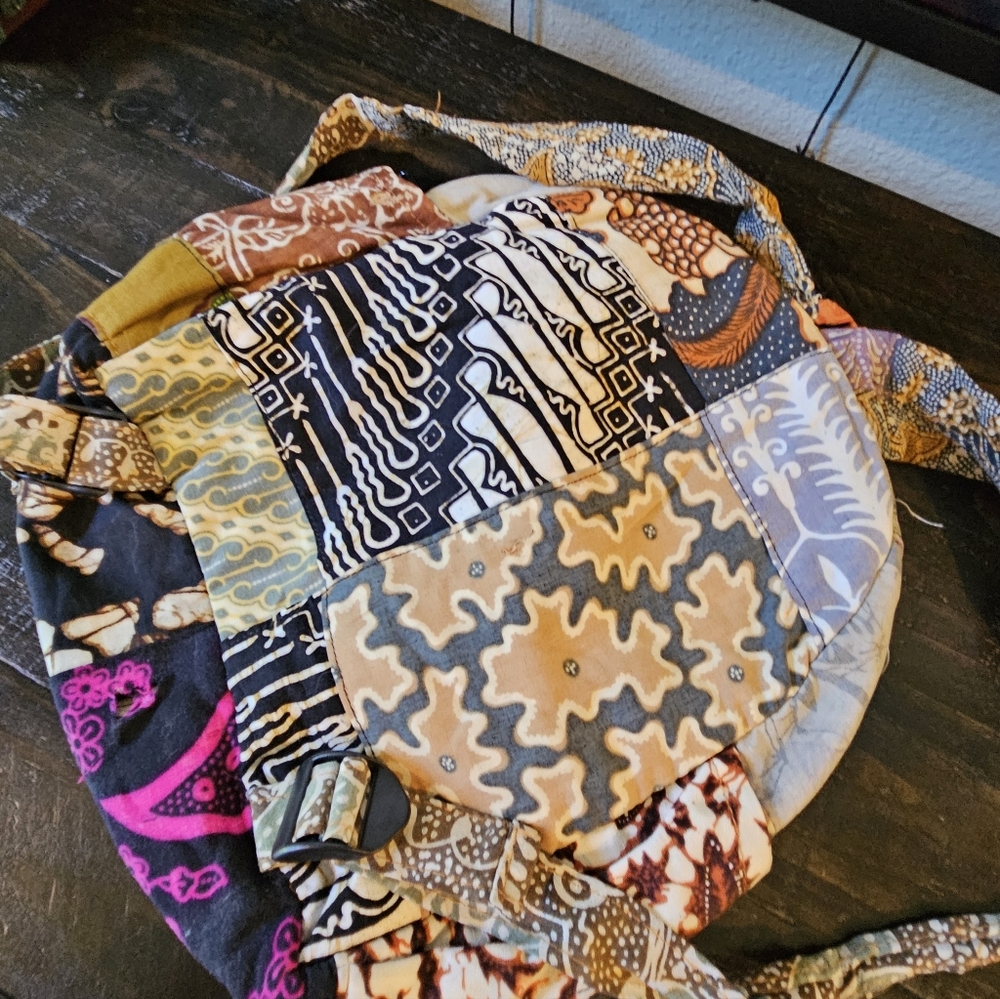 Boho Festival Patchwork Backpack Multicolor Fabric - image 5